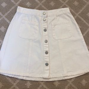 Urban Outfitters White Denim Jean Skirt